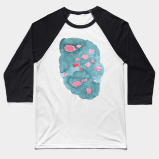 Teal and Pink Blotch Baseball T-Shirt